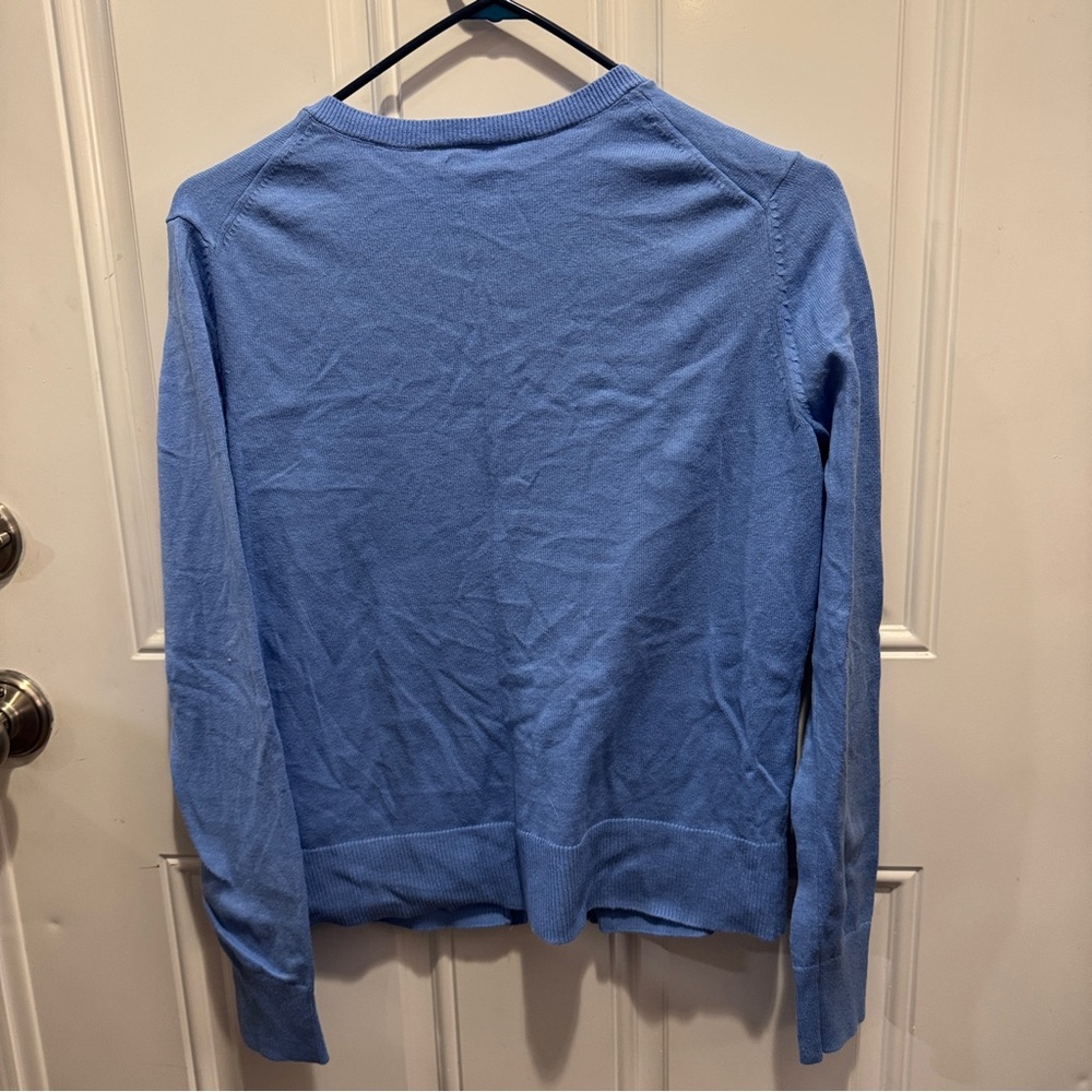 GAP Slub Crew Cardigan Shade Shirting Blue Size M Retail Price $49.95 - Picture 11 of 12